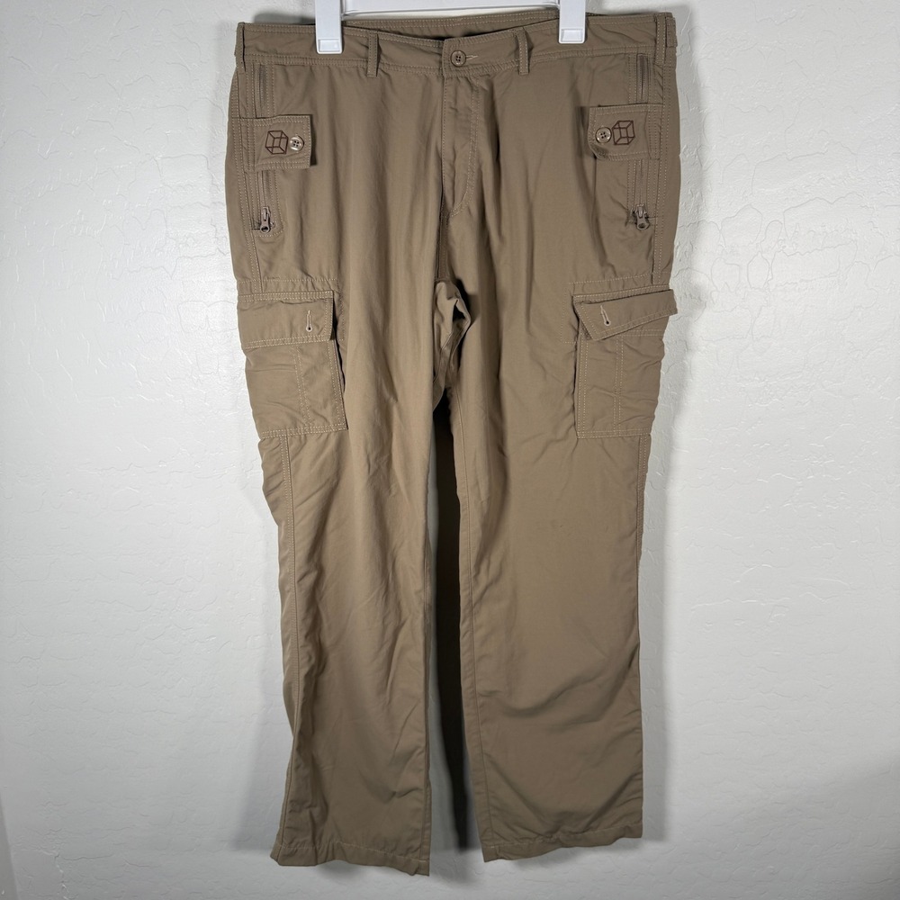 Clothing Arts P^cubed Cargo Pants Mens 38x32 Tan Pick-Pocket Proof Travel